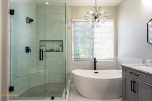 Master bathroom with double sink